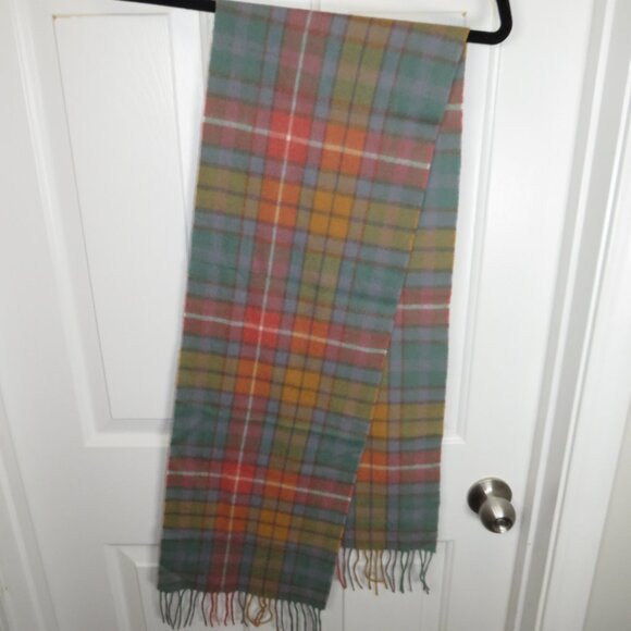 KILTANE Of Scotland 100% Lambswool Scarf Multi Plaid 61" X 10.25" Fringe Excelle - Picture 2 of 7